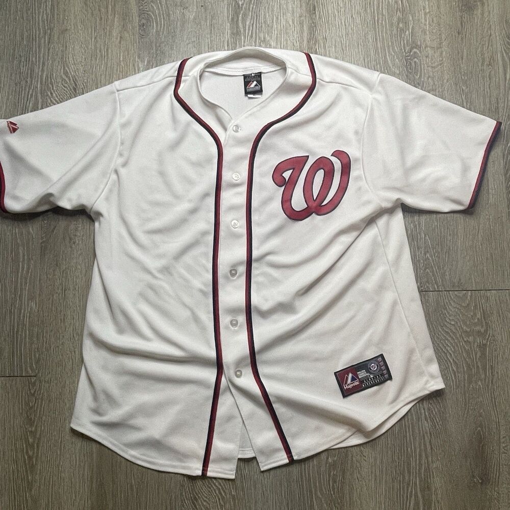 Majestic Washington Nationals Blank MLB Baseball Jersey White Men's XL